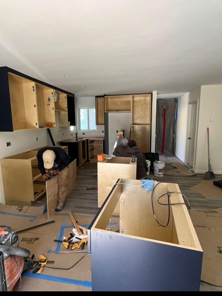 Full kitchen re-plumb construction process